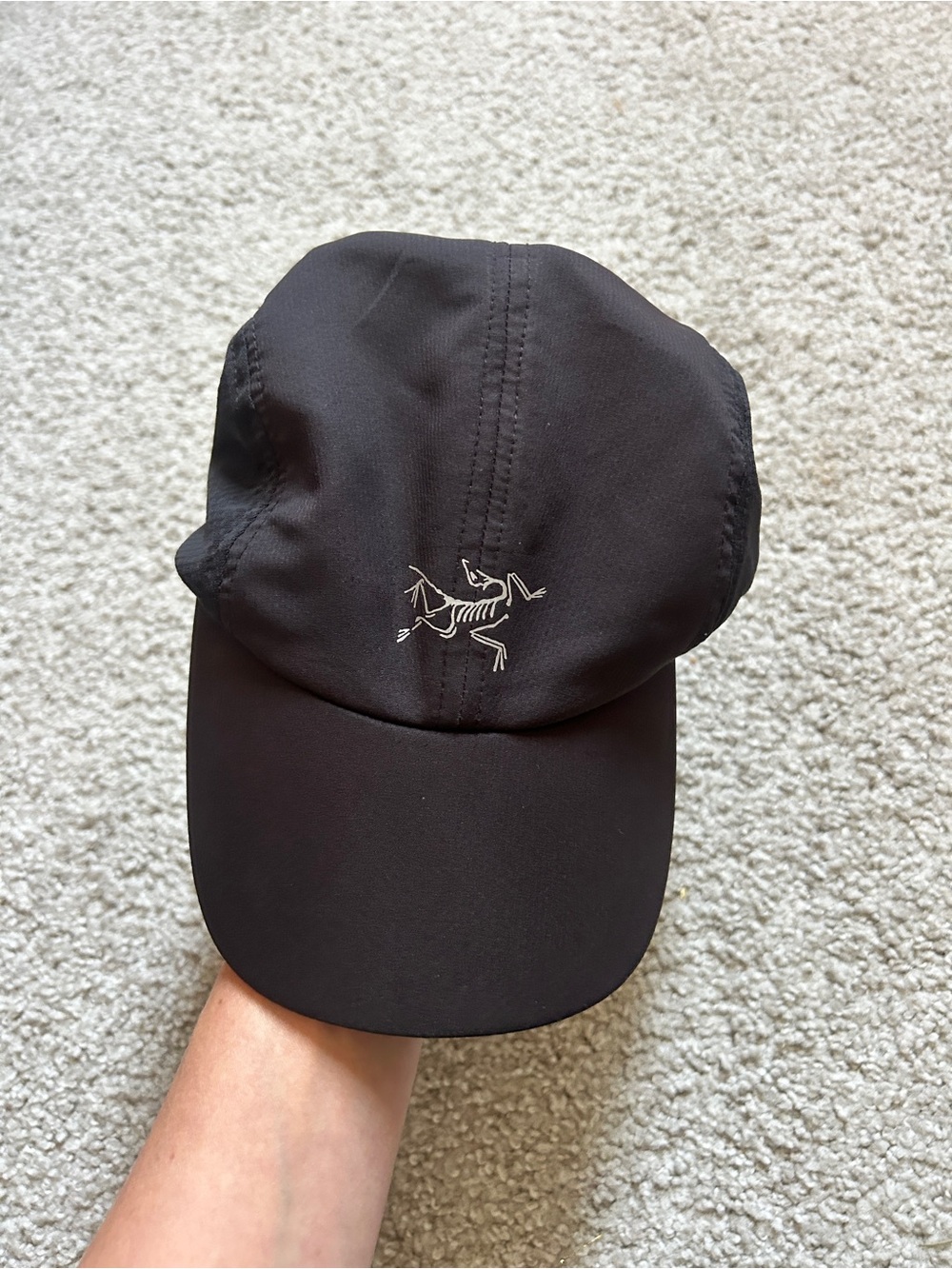 Arcteryx Black Performance Cap with Contrasting Silver Logo